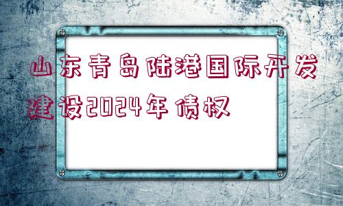 山東青島陸港國際開發(fā)建設(shè)2024年債權(quán)