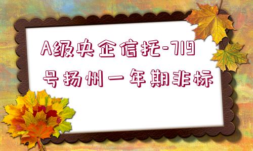 A級(jí)央企信托-719號(hào)揚(yáng)州一年期非標(biāo)