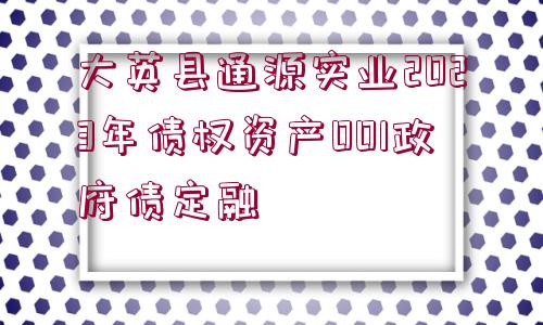 大英縣通源實(shí)業(yè)2023年債權(quán)資產(chǎn)001政府債定融