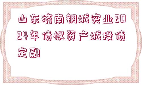 山東濟(jì)南鋼城實(shí)業(yè)2024年債權(quán)資產(chǎn)城投債定融