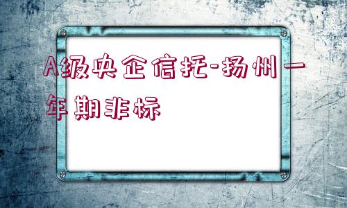 A級央企信托-揚州一年期非標