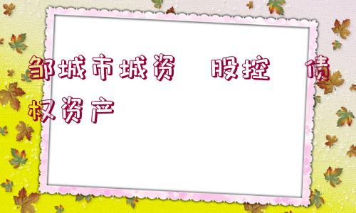 鄒城市城資?股控?債權(quán)資產(chǎn)