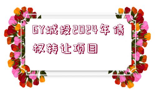 GY城投2024年債權(quán)轉(zhuǎn)讓項(xiàng)目