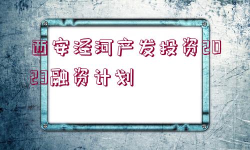 西安涇河產(chǎn)發(fā)投資2023融資計劃