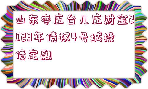 山東棗莊臺兒莊財金2023年債權(quán)4號城投債定融