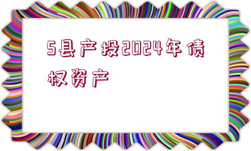 S縣產(chǎn)投2024年債權資產(chǎn)