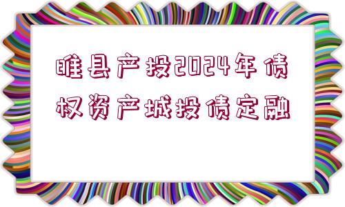 睢縣產投2024年債權資產城投債定融