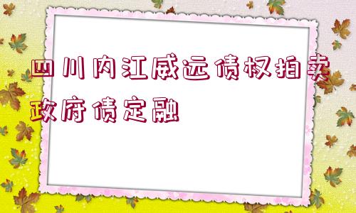 四川內江威遠債權拍賣政府債定融