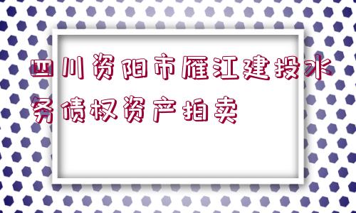 四川資陽市雁江建投水務(wù)債權(quán)資產(chǎn)拍賣