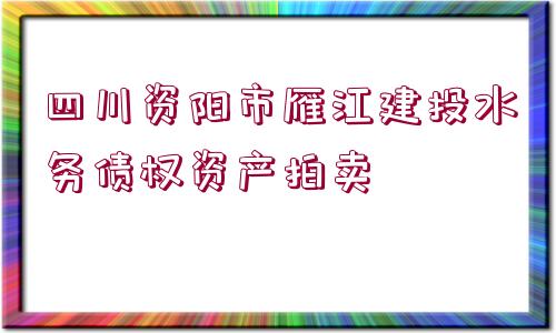 四川資陽(yáng)市雁江建投水務(wù)債權(quán)資產(chǎn)拍賣