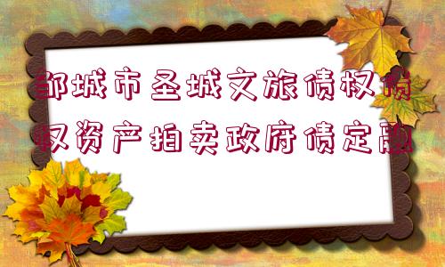 鄒城市圣城文旅債權(quán)債權(quán)資產(chǎn)拍賣政府債定融