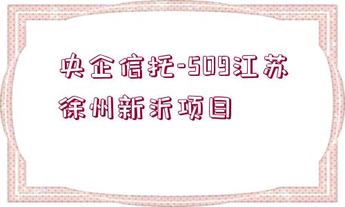 央企信托-509江蘇徐州新沂項目