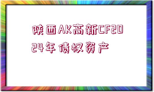 陜西AK高新CF2024年債權資產