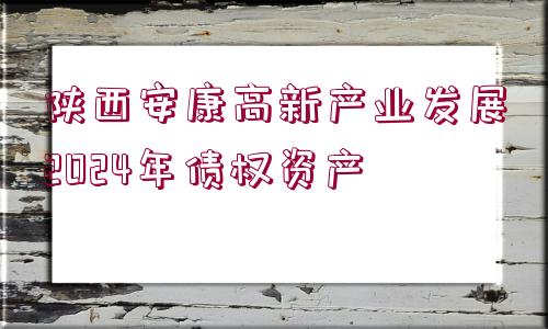 陜西安康高新產(chǎn)業(yè)發(fā)展2024年債權(quán)資產(chǎn)