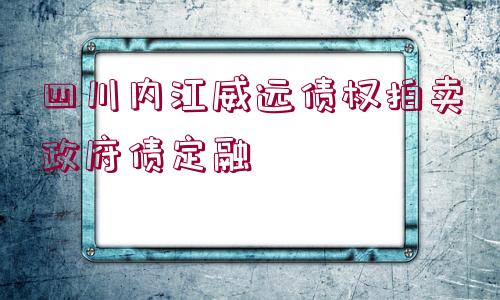 四川內(nèi)江威遠(yuǎn)債權(quán)拍賣政府債定融