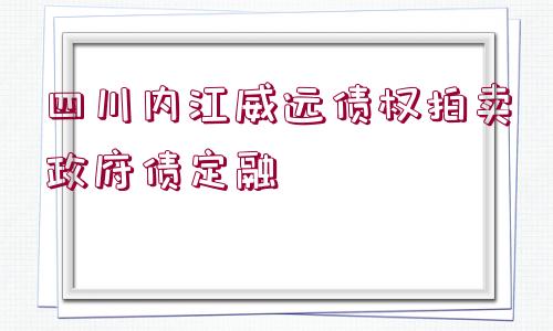 四川內江威遠債權拍賣政府債定融