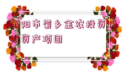 資陽市蜀鄉(xiāng)金農(nóng)投資債權(quán)資產(chǎn)項(xiàng)目