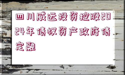 四川威遠(yuǎn)投資控股2024年債權(quán)資產(chǎn)政府債定融