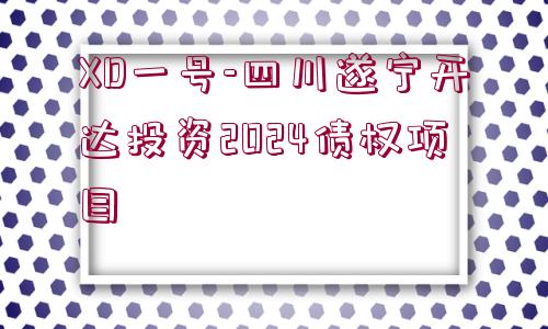 XD一號(hào)-四川遂寧開達(dá)投資2024債權(quán)項(xiàng)目