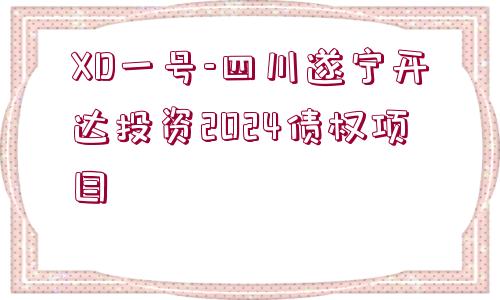 XD一號-四川遂寧開達投資2024債權項目