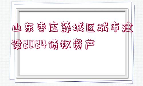 山東棗莊薛城區(qū)城市建設(shè)2024債權(quán)資產(chǎn)