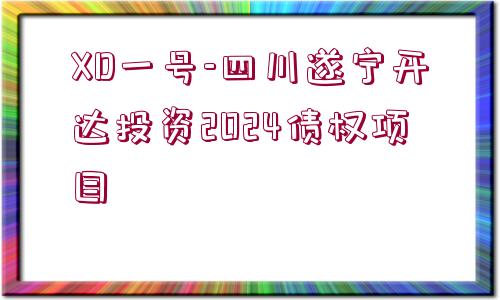 XD一號(hào)-四川遂寧開達(dá)投資2024債權(quán)項(xiàng)目