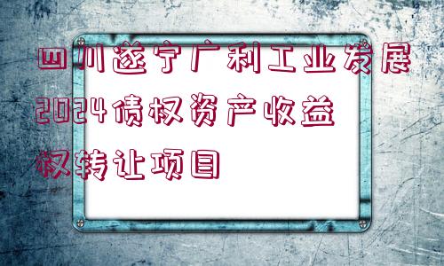 四川遂寧廣利工業(yè)發(fā)展2024債權(quán)資產(chǎn)收益權(quán)轉(zhuǎn)讓項目