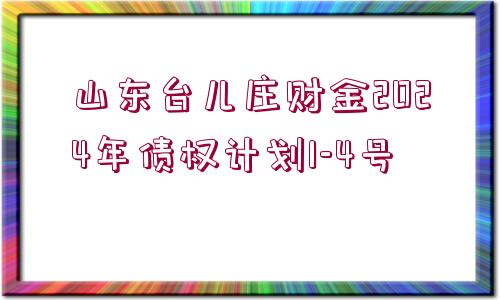 山東臺(tái)兒莊財(cái)金2024年債權(quán)計(jì)劃1-4號(hào)