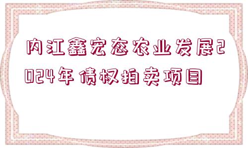 內(nèi)江鑫宏態(tài)農(nóng)業(yè)發(fā)展2024年債權(quán)拍賣項(xiàng)目