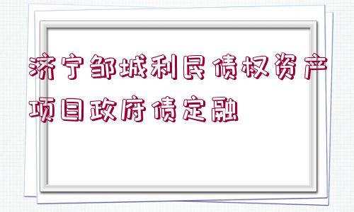 濟寧鄒城利民債權(quán)資產(chǎn)項目政府債定融