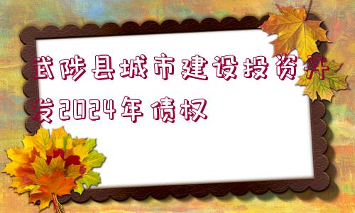 武陟縣城市建設投資開發(fā)2024年債權(quán)