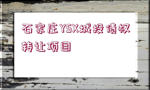 石家莊YSX城投債權(quán)轉(zhuǎn)讓項(xiàng)目