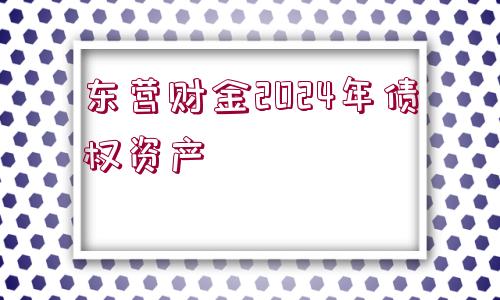 東營財(cái)金2024年債權(quán)資產(chǎn)