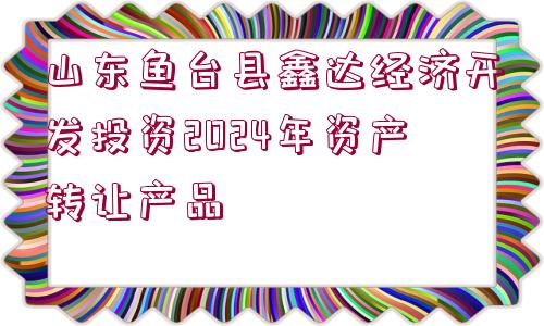 山東魚臺縣鑫達(dá)經(jīng)濟(jì)開發(fā)投資2024年資產(chǎn)轉(zhuǎn)讓產(chǎn)品