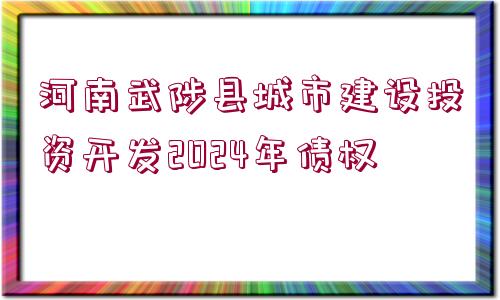 河南武陟縣城市建設(shè)投資開發(fā)2024年債權(quán)