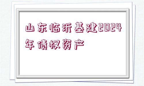 山東臨沂基建2024年債權(quán)資產(chǎn)