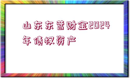 山東東營財金2024年債權資產(chǎn)