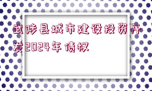 武陟縣城市建設(shè)投資開(kāi)發(fā)2024年債權(quán)