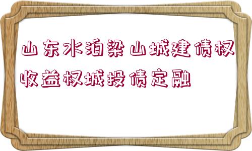 山東水泊梁山城建債權(quán)收益權(quán)城投債定融