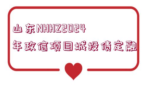 山東NHHZ2024年政信項目城投債定融