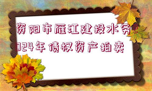 資陽(yáng)市雁江建投水務(wù)2024年債權(quán)資產(chǎn)拍賣