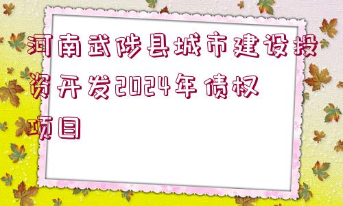 河南武陟縣城市建設(shè)投資開發(fā)2024年債權(quán)項目