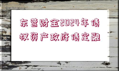 東營財(cái)金2024年債權(quán)資產(chǎn)政府債定融