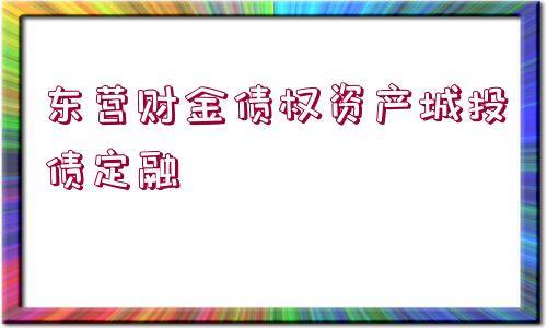 東營財金債權資產城投債定融