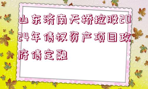 山東濟(jì)南天橋控股2024年債權(quán)資產(chǎn)項(xiàng)目政府債定融