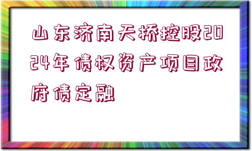 山東濟南天橋控股2024年債權(quán)資產(chǎn)項目政府債定融