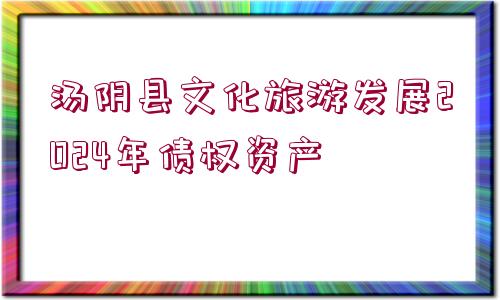 湯陰縣文化旅游發(fā)展2024年債權(quán)資產(chǎn)