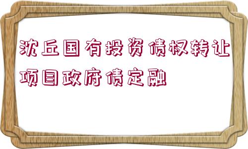 沈丘國(guó)有投資債權(quán)轉(zhuǎn)讓項(xiàng)目政府債定融