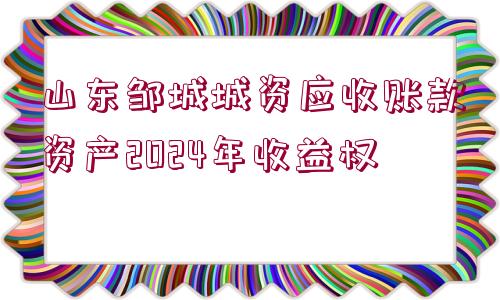 山東鄒城城資應收賬款資產(chǎn)2024年收益權(quán)