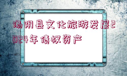 湯陰縣文化旅游發(fā)展2024年債權(quán)資產(chǎn)